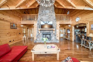 TV, fireplace, video games, DVD player - Spectacular Cabin with Incredible Indoor and Outdoor Spaces in Tennessee (Sevierville)
