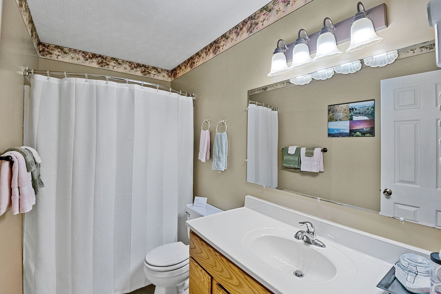 Hair dryer, towels
