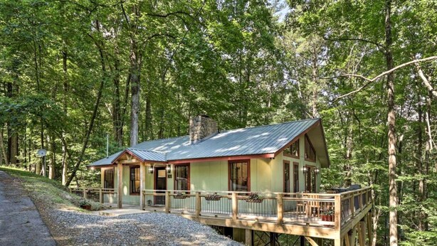 Unclassified image, 1 of 50, button - Modern Chic Cabin with Game Room and Hiking Trails in North Carolina (Deep Gap)