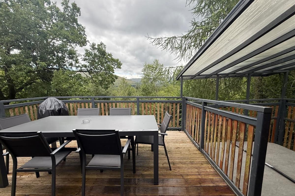 Deluxe Cabin, 2 Bedrooms (Lodge 7. Pets - With Hot tub) | Terrace/patio