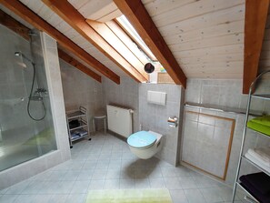 Dusche, Haartrockner, Handtücher