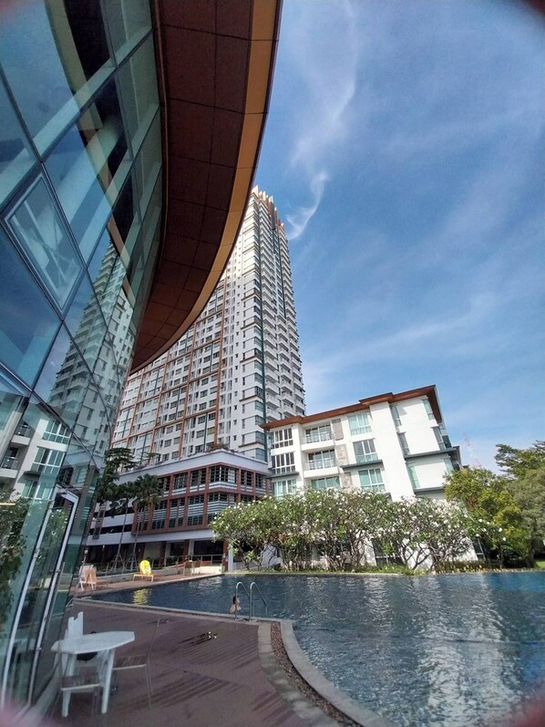 Apartment, 1 Bedroom | Pool | Outdoor pool - Riverview Condo Near Icon Siam Hi Speed Internet (Bangkok)
