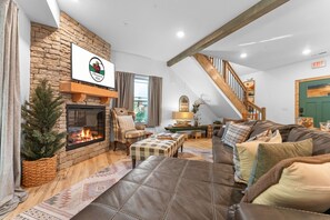 Smart TV, fireplace, video games, books