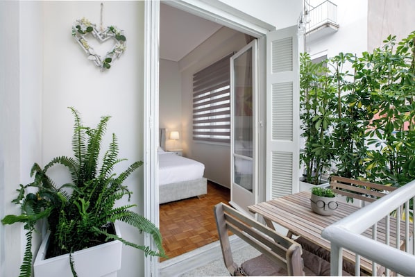 2 makuuhuonetta, silitysrauta/-lauta, vauvan matkasänky, ilmainen Wi-Fi