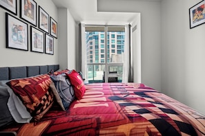 Deluxe Condo, 1 Bedroom, Balcony, City View | Individually decorated, individually furnished, desk, laptop workspace - Atlantis at Waterpark City Condos in DT (Toronto)