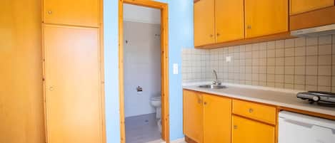 Fridge, stovetop, cookware/dishes/utensils