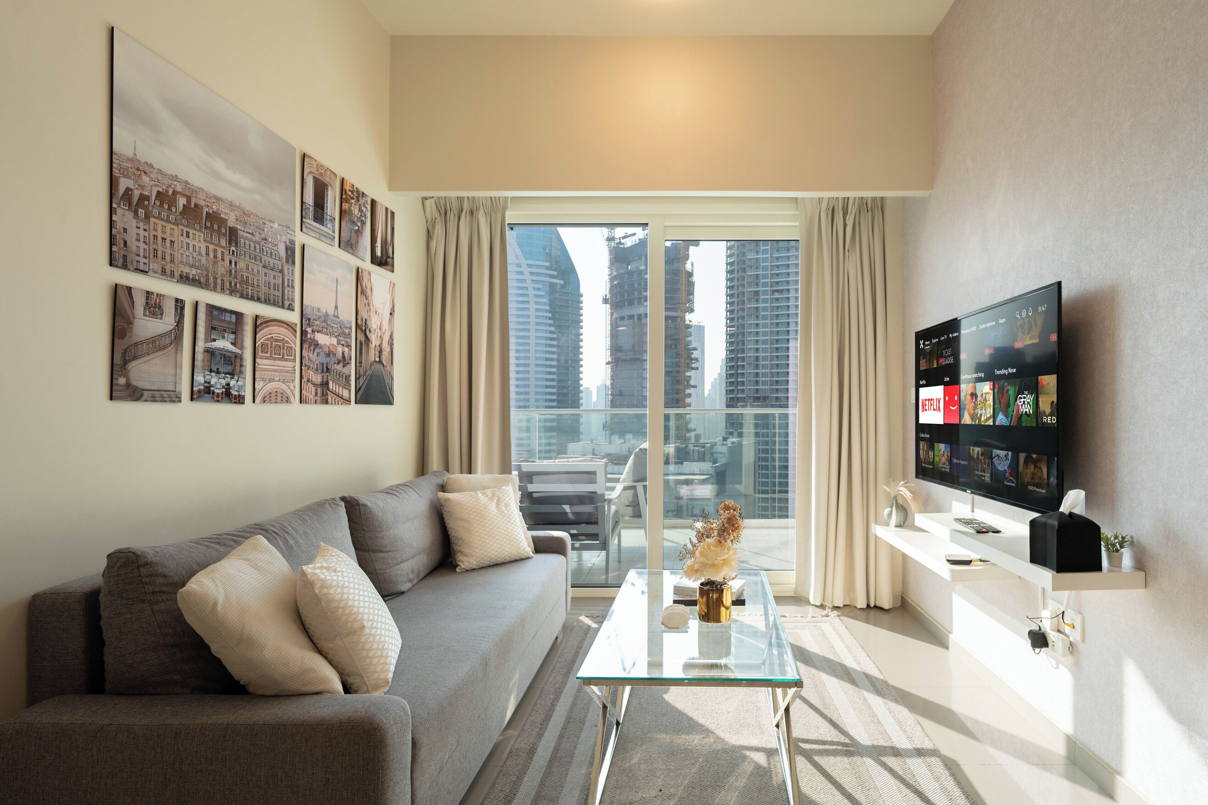 Deluxe Apartment, 2 Bedrooms | Living area | 125-inch Smart TV with cable channels, Netflix, streaming services