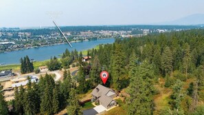 Aerial view - Eagles Nest River View, Dome, Hot Tub & Swim Pond (Coeur d'Alene)