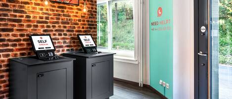 Check-in/check-out kiosk