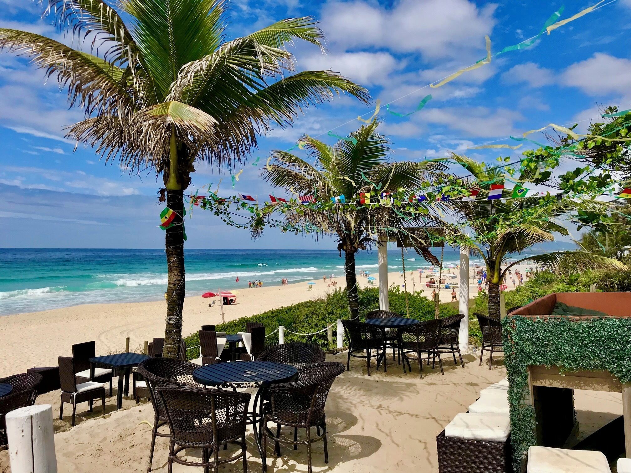 On the beach, beach towels