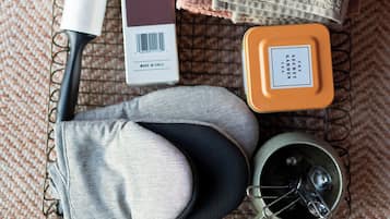 Shower, towels, soap, toilet paper