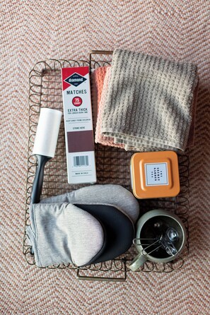 Shower, towels, soap, toilet paper