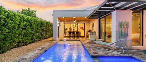 Outdoor pool, a heated pool