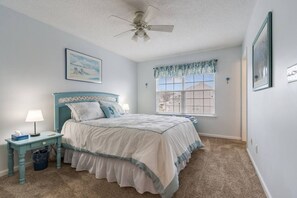 4 bedrooms, desk, iron/ironing board, travel cot