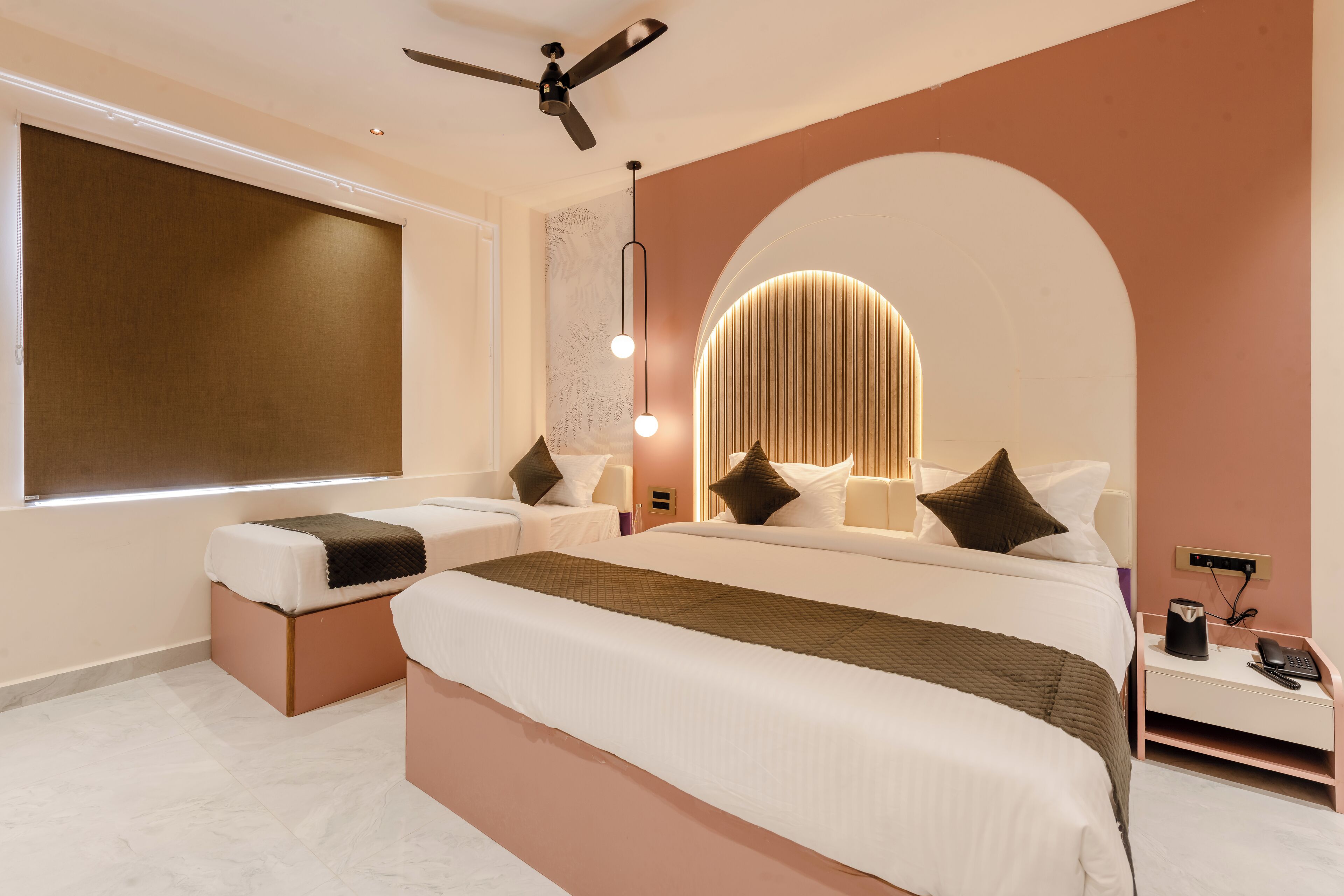 Family Room | Desk, laptop workspace, iron/ironing board, rollaway beds