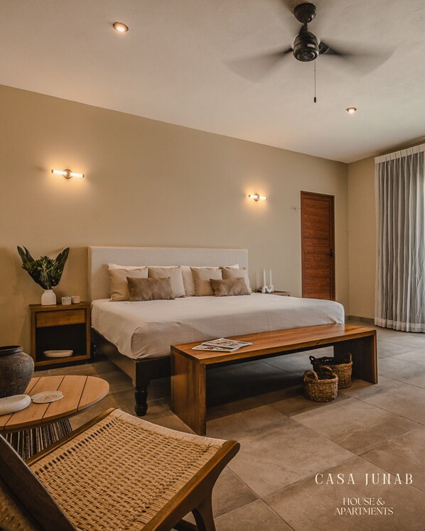1 habitación y ropa de cama 
