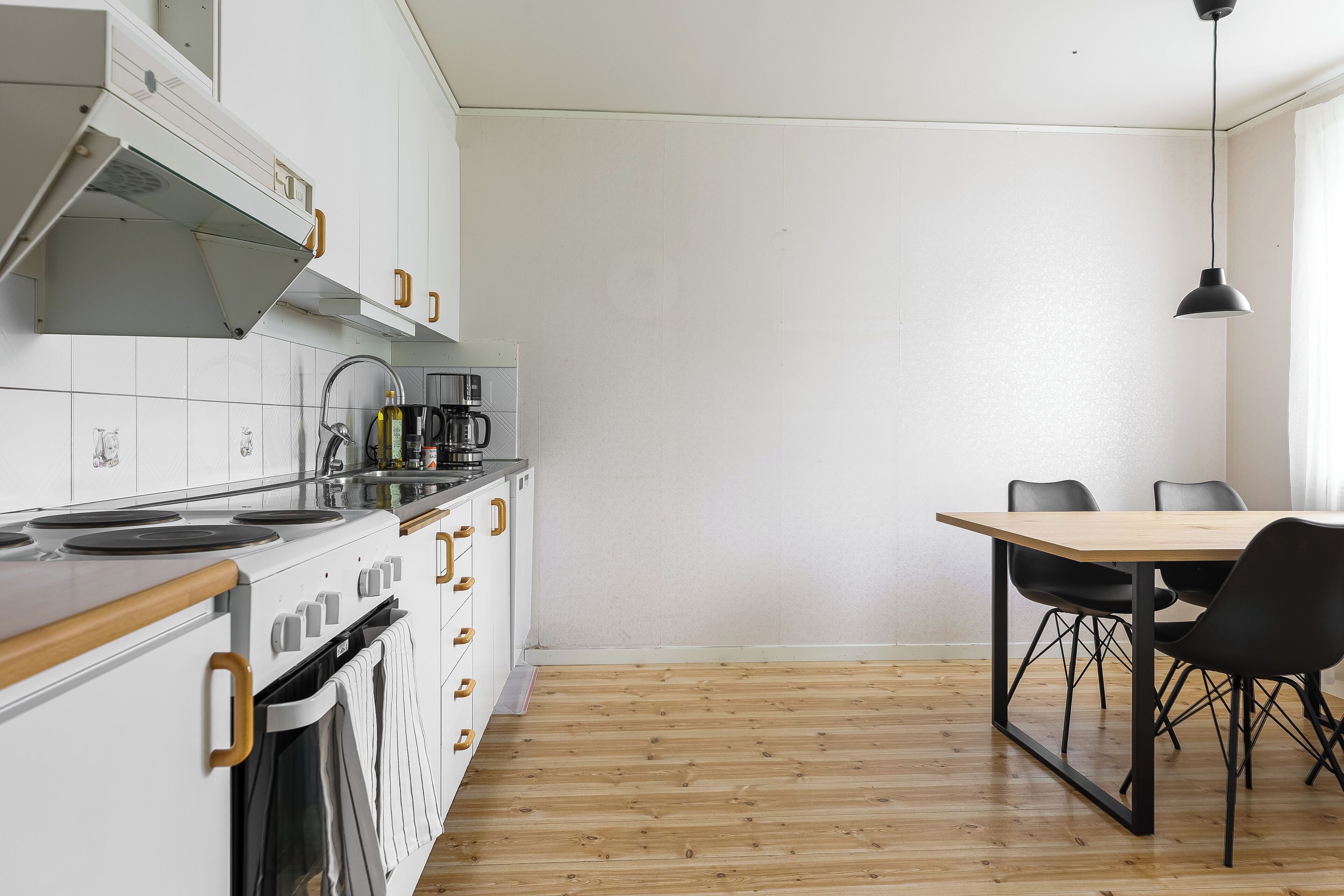 Fridge, microwave, stovetop, dishwasher