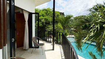 Chambre Double Luxe, terrasse, vue jardin | Vue sur le jardin