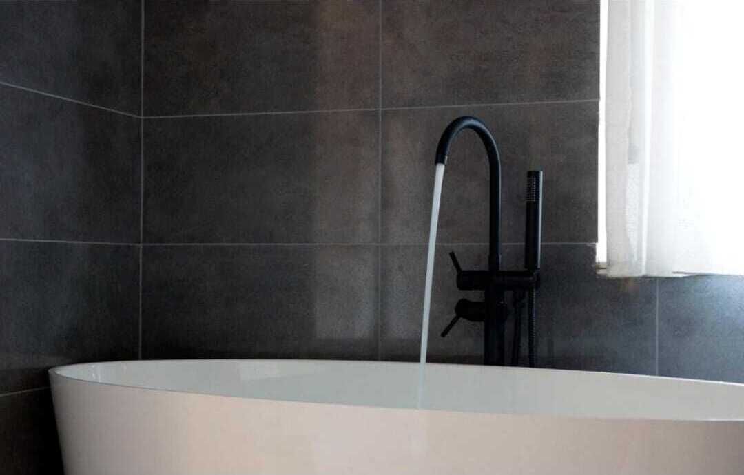 Chuveiro, secador de cabelo, bidê, toalhas de banho