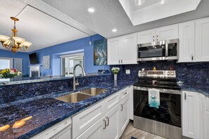 Microwave, stovetop, dishwasher