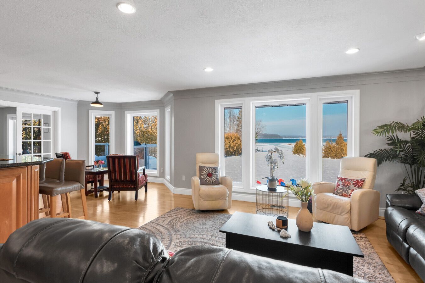 Smart TV, fireplace, stereo