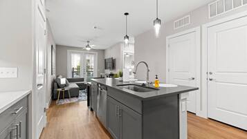 Fridge, oven, stovetop, dishwasher