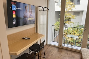 Superior Apartment, Courtyard Area | Desk, laptop workspace, blackout drapes, soundproofing - Quiet Central Stay & Parking Assistance (Prague)