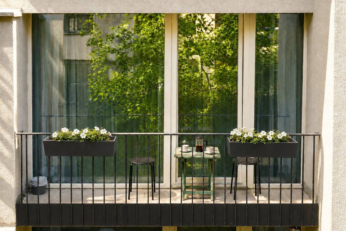 Superior-Apartment, zum Innenhof hin | Balkon