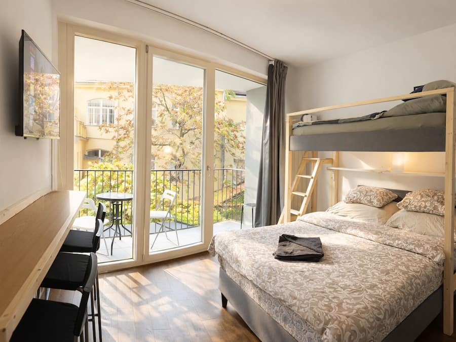 Apartment, Garden View | Desk, laptop workspace, blackout drapes, soundproofing