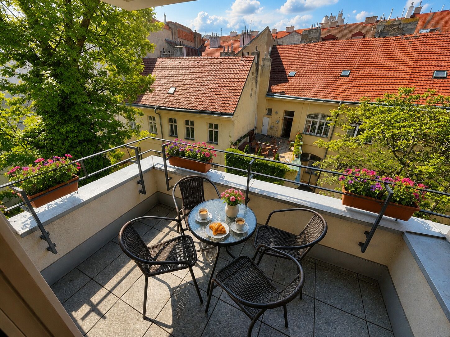 Superior appartement, niet-roken, uitzicht op tuin | Balkon