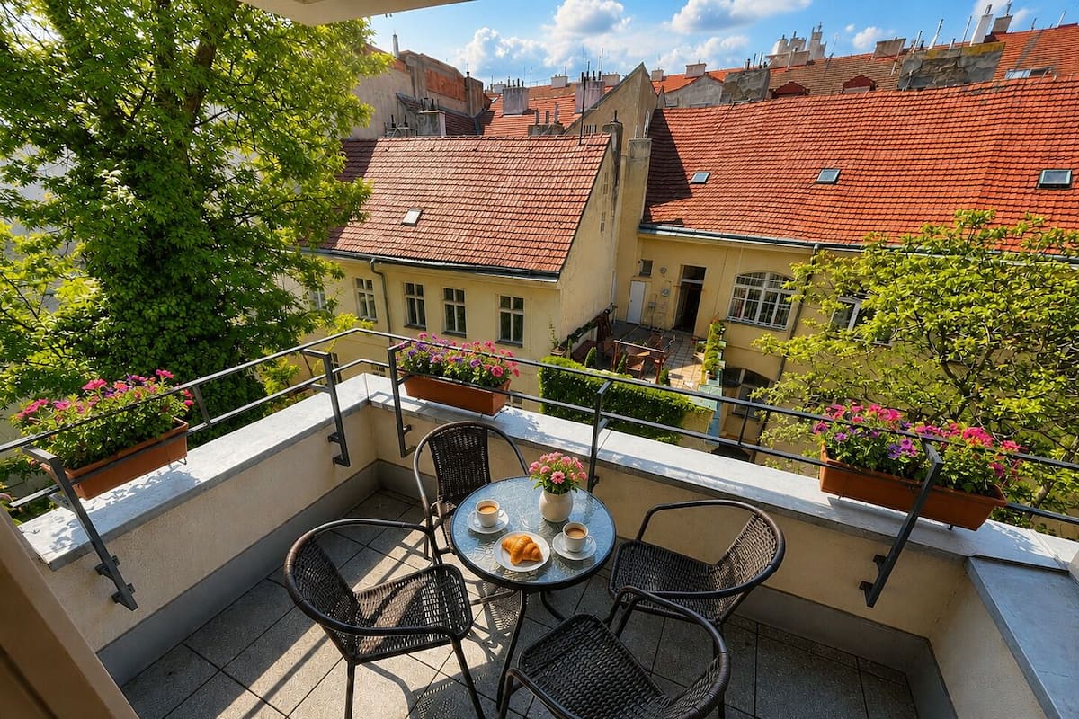 Superior-Apartment, Nichtraucher, Gartenblick | Balkon