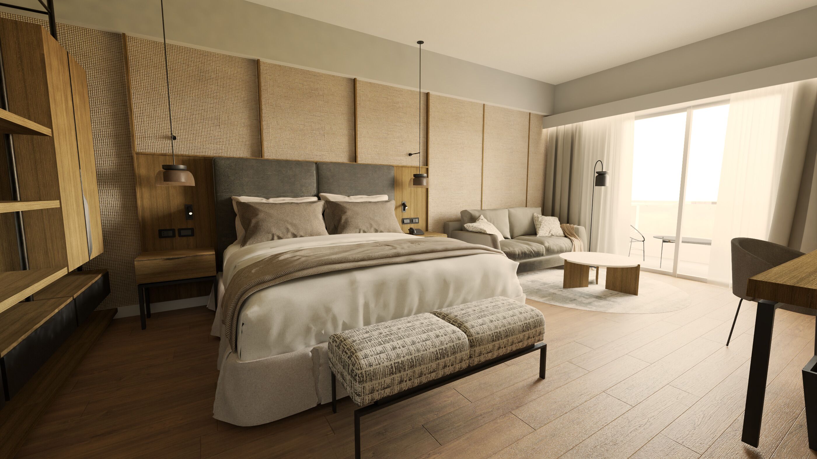 Free minibar, in-room safe, desk, laptop workspace