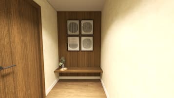 Chambre Double Deluxe, balcon, vue mer | Salle de bain | Douche, articles de toilette gratuits, sĂšche-cheveux