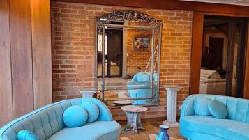 48-inch LCD TV with cable channels, pay movies