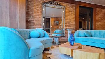 48-inch LCD TV with cable channels, pay movies