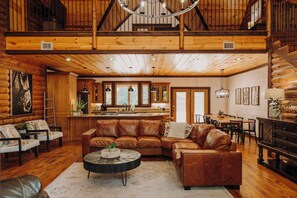 Smart TV, fireplace, video games, DVD player