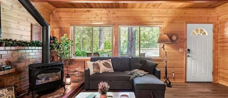 Fernseher, Kamin, Bücher