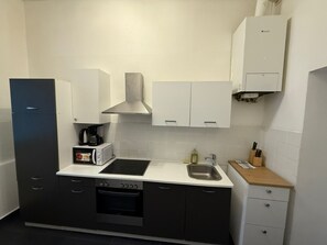 Basic Apartment | Private kitchen | Fridge, microwave, oven, stovetop - Central Vienna 3BR Apartment Comfort (Vienna)
