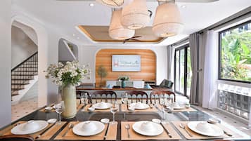 Deluxe Villa, Balcony, Pool View | Private kitchen