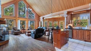 Televisión y chimenea