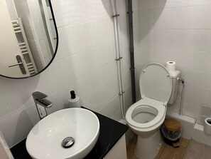 Haartrockner, Handtücher, Seife, Toilettenpapier