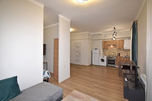 基础公寓, 阳台, 公园景观 | 起居区