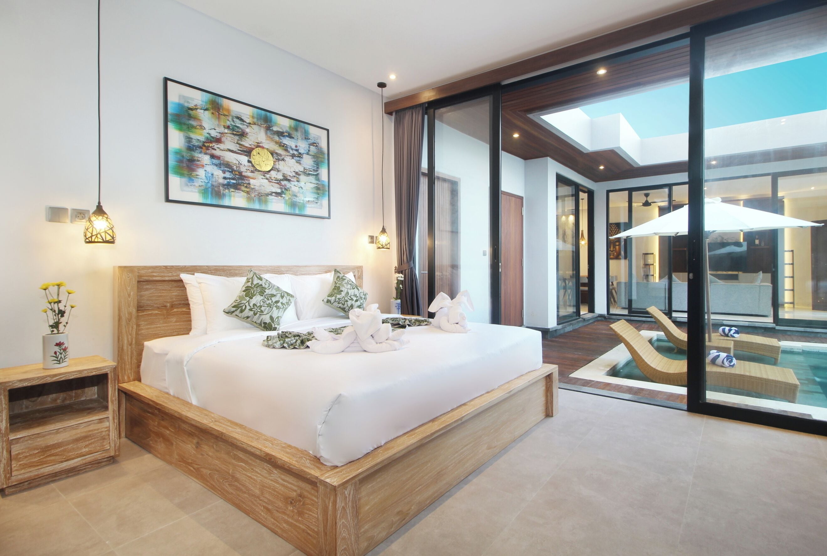 Double Room, Pool View | Pillow-top beds, in-room safe, individually furnished, desk
