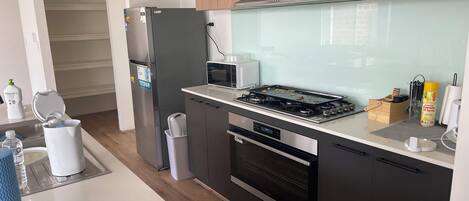 Microondas, horno, placa de cocina y lavavajillas