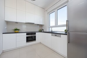 Oven, stovetop, dishwasher, electric kettle