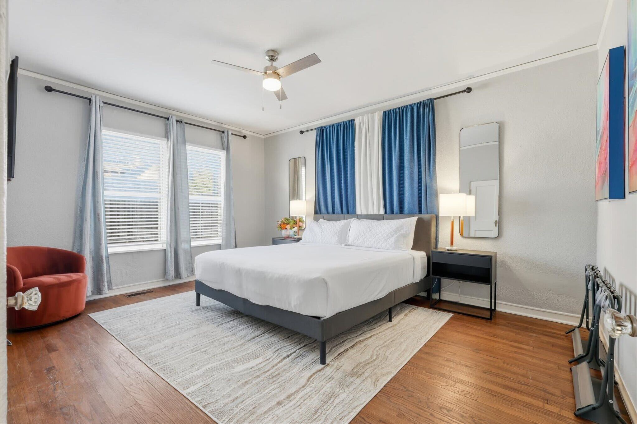 2 bedrooms, iron/ironing board, travel crib, WiFi