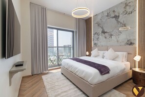 Luxury Apartment, Balcony, City View | Iron/ironing board, free WiFi - JVC near Circle Mall with full Amenities (Dubai)