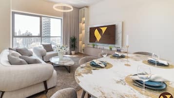 Luxury Apartment, Balcony, City View | Living area