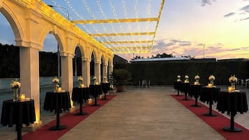 Outdoor banquet area