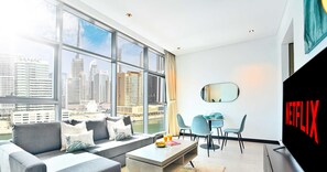 Căn hộ, quang cảnh kênh | Khu phòng khách